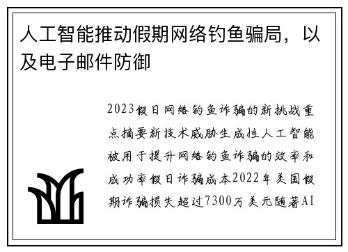 人工智能推动假期网络钓鱼骗局，以及电子邮件防御 